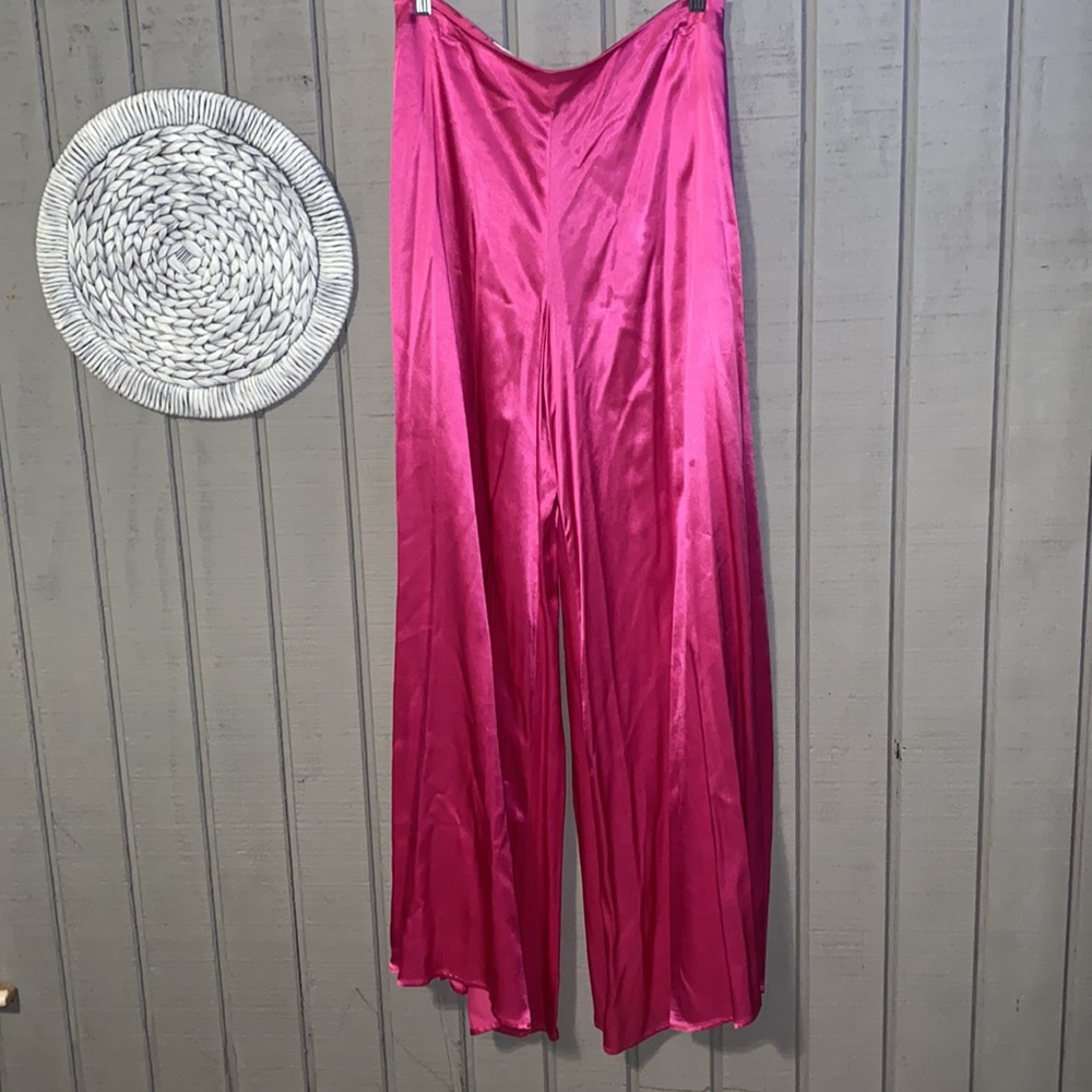 Corey lynn calter satin pink wide leg pants women’s medium
